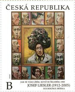 Stamp, How I Like You When You Grin by Josef Liesler, Czech Republic,  , Art