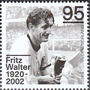 Stamp, Fritz Walter, Footballer, Birth Centenary, Germany, Federal Republic,  , Anniversaries and Jubilees, Athletes, Football (Soccer), Sports