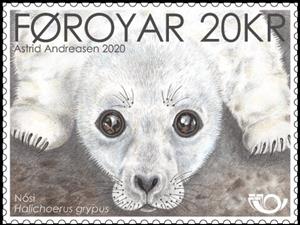 Stamp, Grey Seal (Halichoerus grypus), Faroe Islands,  , Animals (Fauna), Mammals, Norden, Sea (Marine) Mammals, Sea Life, Seals (Animals)