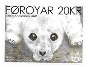 Stamp, Grey Seal (Halichoerus grypus), Faroe Islands,  , Animals (Fauna), Mammals, Norden, Sea (Marine) Mammals, Sea Life, Seals (Animals)