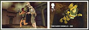 Stamp with Attached Label, Tomb Raider Chronicles, United Kingdom of Great Britain & Northern Ireland,  , Video Games