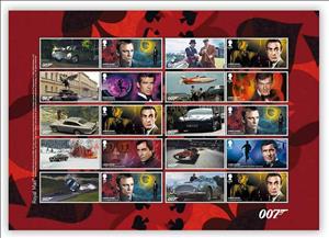 Mini Sheet, James Bond, United Kingdom of Great Britain & Northern Ireland,  , Actors, Famous People, film
