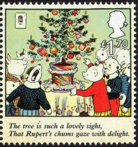 Stamp, The tree is such a lovely..., United Kingdom of Great Britain & Northern Ireland,  , Cartoons, Christmas