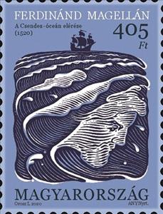 Stamp, 500th Anniversary of Magellan's Discovery of Pacific, Hungary,  , Explorers, Sailing Ships, Ships