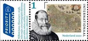 Stamp, Willem Jansz Blaeu, Netherlands,  , Famous People, Geographers, Maps, Publishers