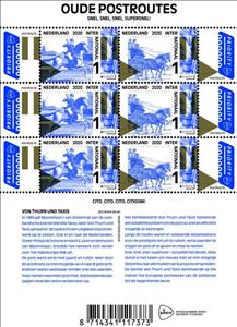 Mini Sheet, Old postal routes, Netherlands,  , C.E.P.T. / Europe, Carriages, Horses, Post Horns, Postal History, Windmills