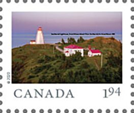 Stamp, Swallowtail Lighthouse, Grand Manan Island, New Brunswick, Canada,  , Landscapes, Lighthouses