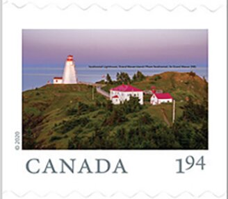 Stamp, Swallowtail Lighthouse, Grand Manan Island, New Brunswick, Canada,  , Landscapes, Lighthouses