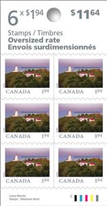 Booklet Pane, Swallowtail Lighthouse, Grand Manan Island, New Brunswick, Canada,  , Landscapes, Lighthouses