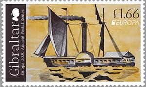 Stamp, "Lady Mary Wood", Gibraltar,  , C.E.P.T. / Europe, Sailing Ships, Ships