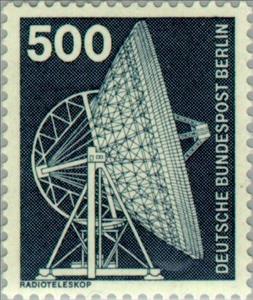 Stamp, Radiotelescope, Berlin,  , Communication