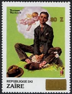 Stamp, CD 1089 overprint new value, Zaire,  , Artists