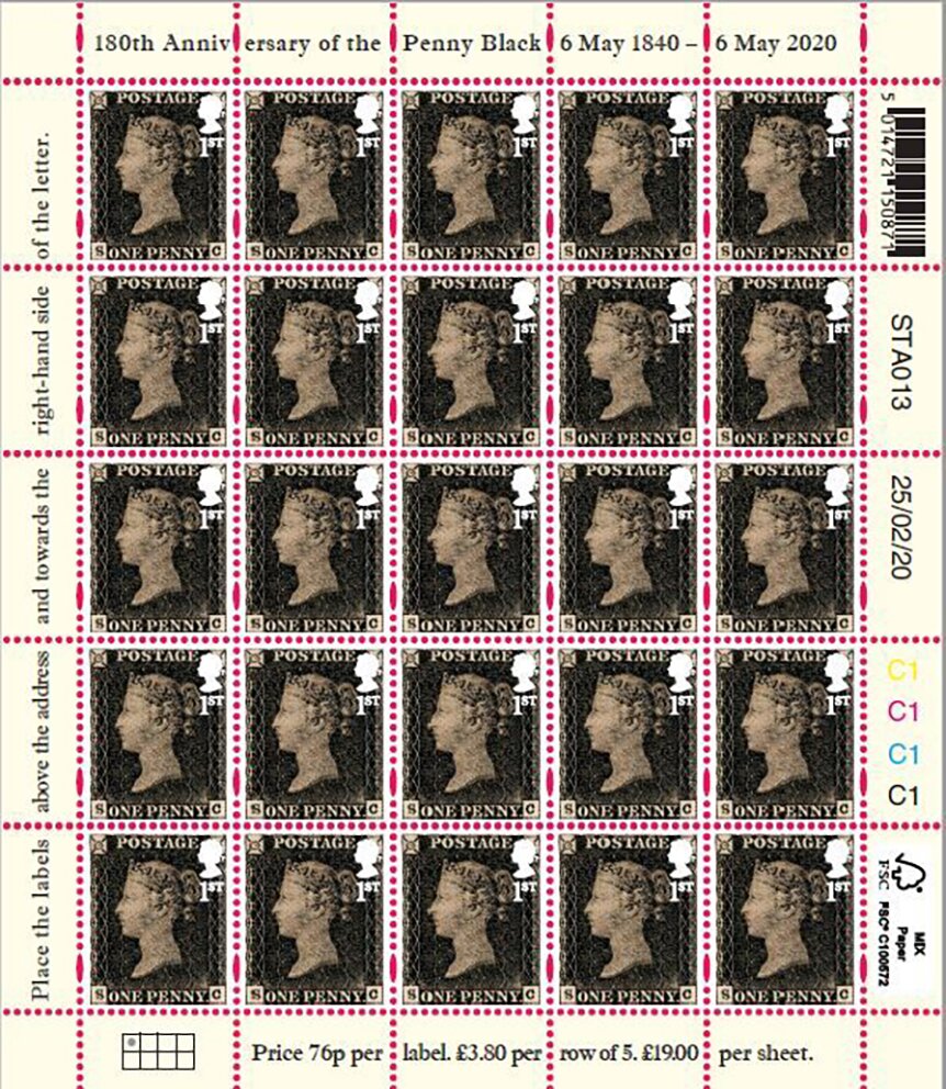 180th Anniversary of First Postage Stamp