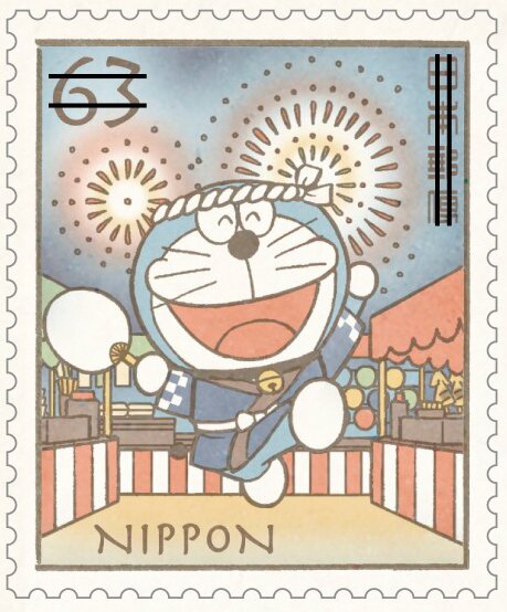 Doraemon enjoying himself at a festival