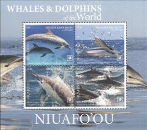 Souvenir Sheet, Bryde's Whale (Balaenoptera brydei), Niuafo'ou,  , Animals (Fauna), Dolphins, Mammals, Sea (Marine) Mammals, Sea Life, Whales