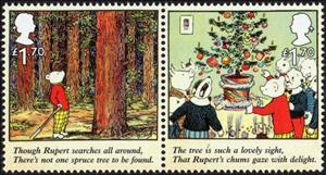 Se-tenant, Rupert’s Christmas Tree, United Kingdom of Great Britain & Northern Ireland,  , Cartoons, Christmas