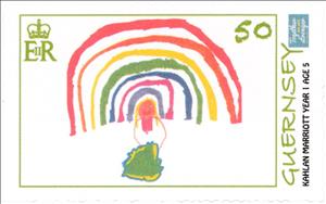 Stamp, Drawing by Kahlan Marriott, age 5, Guernsey,  , Art, Children, Diseases