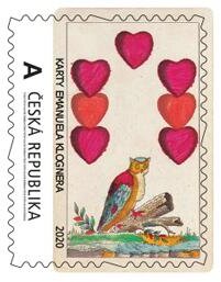 Stamp, Historické karty - Srdcová sedma, Personalized and Private Mail Stamps,  , Playing Cards