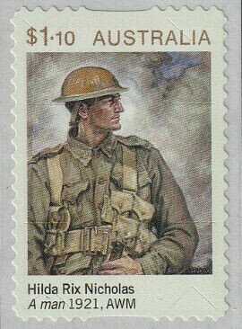 Stamp, A Man by Hilda Rix Nicholas, Australia,  , Art, Men, Military Forces, Paintings, Second World War