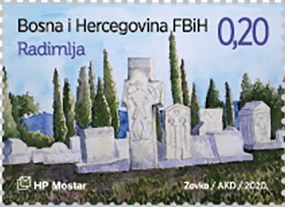Stamp, Radimlja Necropolois, Stolac, Bosnia and Herzegovina, Croatian Administration,  , Archaeology, Monuments