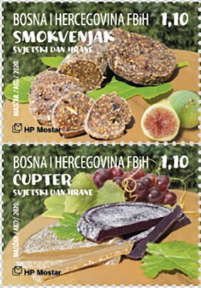 Se-tenant, World Food Day 2020, Bosnia and Herzegovina, Croatian Administration,  , Food, Gastronomy