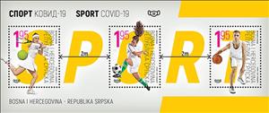 Souvenir Sheet, Sport in the Age of COVID-19, Bosnia and Herzegovina, Serbian Administration,  , Basketball, Diseases, Football (Soccer), Sports, Tennis