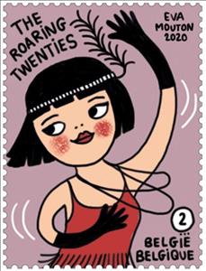 Stamp, Flapper, Belgium,  , Fashion