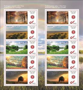 Booklet Pane, Escapade in Belgium, Personalized and Private Mail Stamps,  , Landscapes