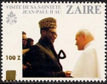 Stamp, CD 1095 overprint new value, Zaire,  , Famous People