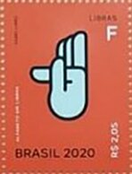 Letter F in Brazilian Sign Language
