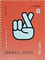 Letter R in Brazilian Sign Language
