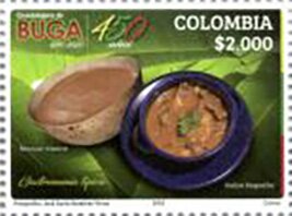 Stamp, Manjar blanco and Guiso bugueño, Colombia,  , Food, Gastronomy