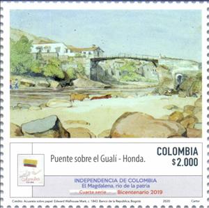 Stamp, Bridge over the Guali at Honda, Colombia,  , Art, Bridges