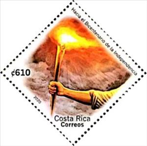 Stamp, Torch of Liberty, Costa Rica,  , Torches