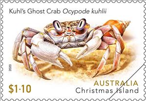 Stamp, Kuhl’s Ghost Crab (Ocypode kuhlii), Christmas Island,  , Crabs
