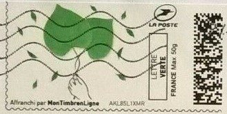 Stamp, Two Green Leaves, Personalized and Private Mail Stamps,  , Leaves