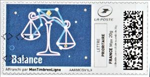 Stamp, Libra. Balance, Personalized and Private Mail Stamps,  , Zodiac