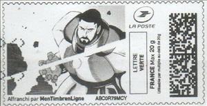 Stamp, Samurai, Personalized and Private Mail Stamps,  , Cartoons, Comics