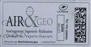 Stamp, Air & Geo Amenagement Ingenierie Realisation, Personalized and Private Mail Stamps,  , Advertisements, Building Industry, Logos