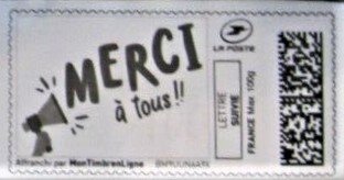 Stamp, Merci a Tous, Personalized and Private Mail Stamps,  , Letters (Alphabet)