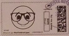 Stamp, Big Glasses Smiley Emoji, Personalized and Private Mail Stamps,  , Cartoons