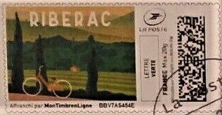 Stamp, Riberac, Personalized and Private Mail Stamps,  , Bicycles, Cycling, Landscapes, Trees