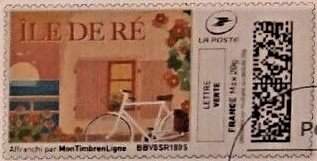 Stamp, Ile de Re, Personalized and Private Mail Stamps,  , Bicycles, Cycling, Houses, Islands, Landscapes