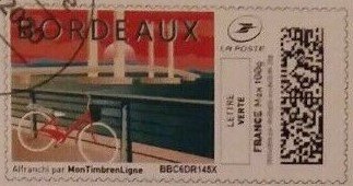 Stamp, Bordeaux, Personalized and Private Mail Stamps,  , Bicycles, Cycling, Landscapes, Rivers