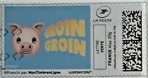 Stamp, Groin Groin, Personalized and Private Mail Stamps,  , Animals (Fauna), Cartoons, Pigs