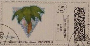Stamp, Summer. Palm Tree in a Triangle, Personalized and Private Mail Stamps,  , Palm-trees, Summer, Trees