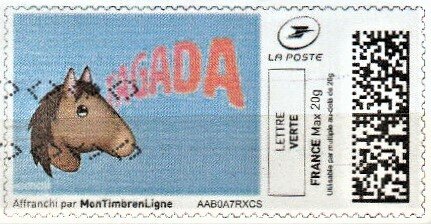 Stamp, Tagada, Personalized and Private Mail Stamps,  , Cartoons, Horses, Letters (Alphabet)
