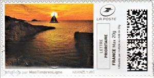 Stamp, Sunset over Water 2, Personalized and Private Mail Stamps,  , Coastal Areas, Landscapes, Sunsets / Sunrises