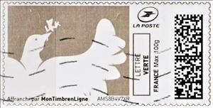 Stamp, Grey Peace Dove, Personalized and Private Mail Stamps,  , Peace Doves