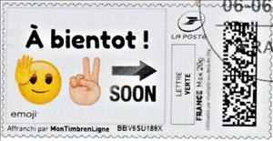 Stamp, A bientot Soon, Personalized and Private Mail Stamps,  , Cartoons, Greetings